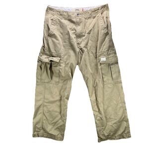 Levi's Cargo Pants Mens 36x30 Tan Loose Straight Baggy Wide Leg Flap Pockets Y2K